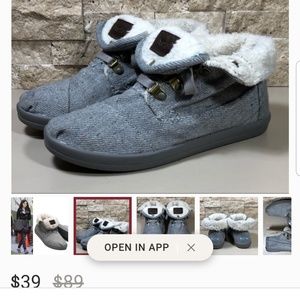 Tom's Boots Women's Lace Up Ankle Shearling